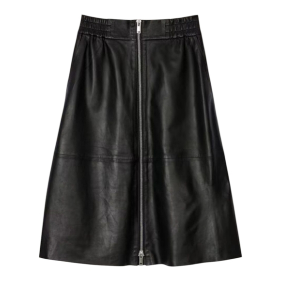 Ba&Sh Women's Skirt Pona Leather Knee Length Size 6 Black - Picture 1 of 12